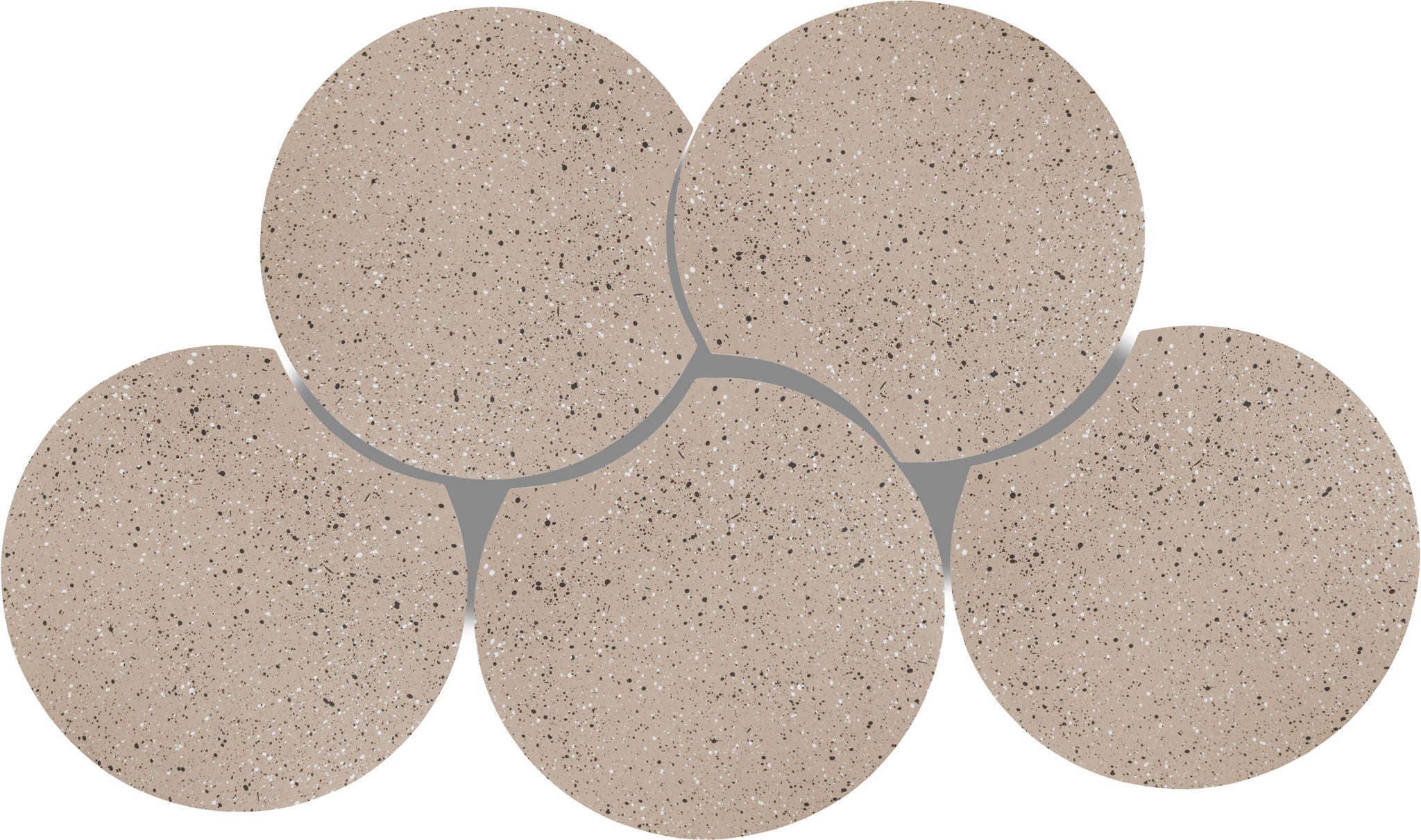 Dimple - 20" 5 Piece Modular Coffee Table - Terazzo Finish