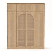 8 Door Armoire Wardrobe With Adjustable Shelves And Hanging Rod