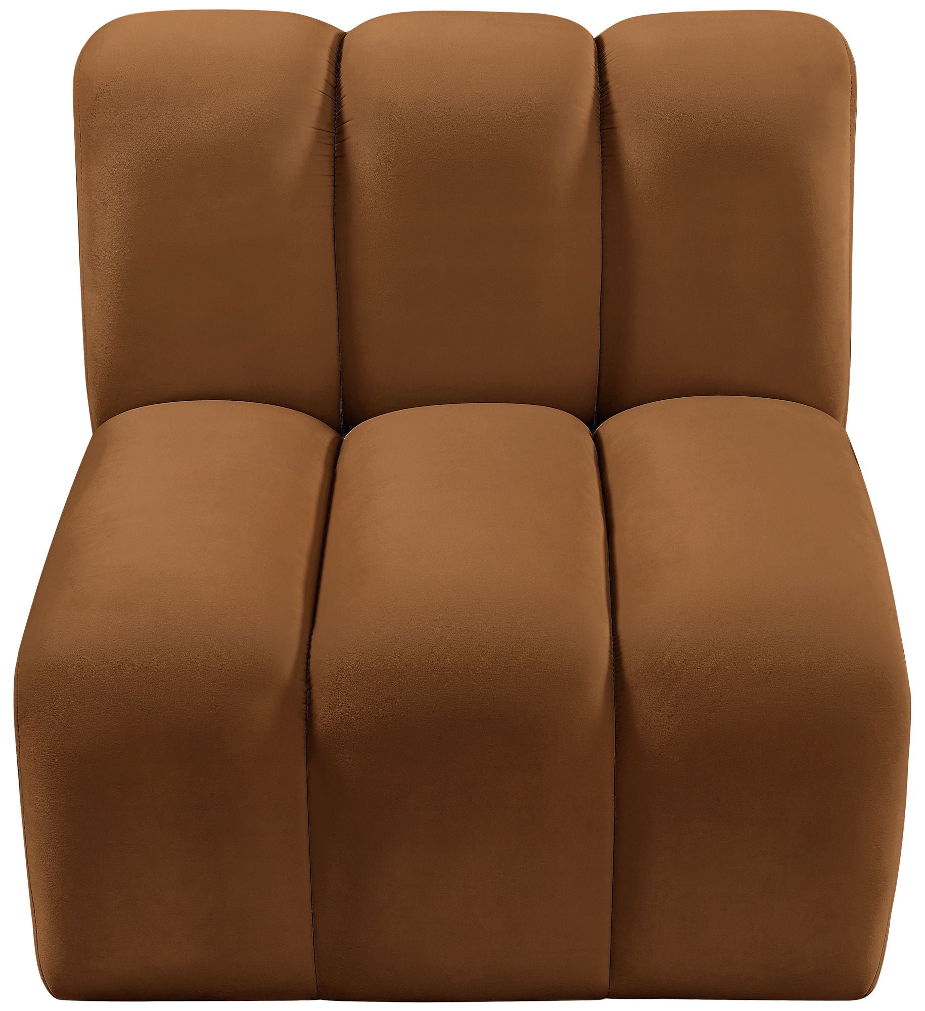 Arc - Velvet Straight Chair - Saddle