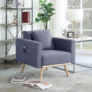 Easton - Fabric Chair With USB Charging Ports Pockets And Pillows