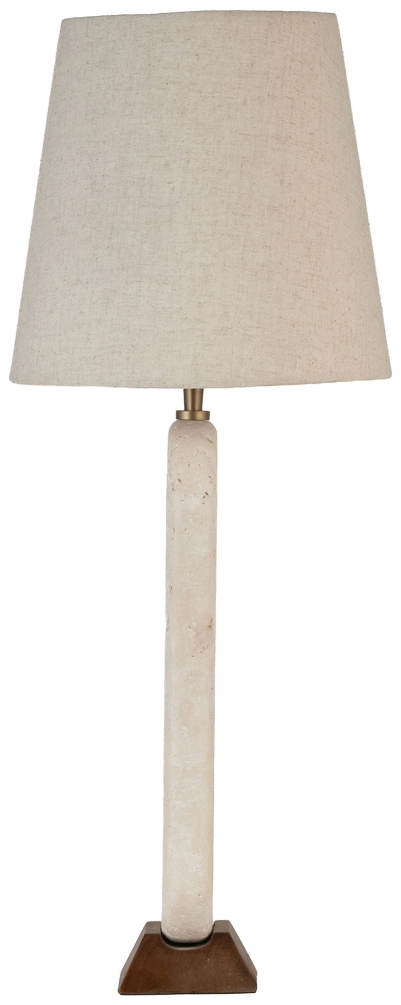 Solis - Genuine Marble And Mango Wood Base With Linen Textured Fabric Shade Table Lamp