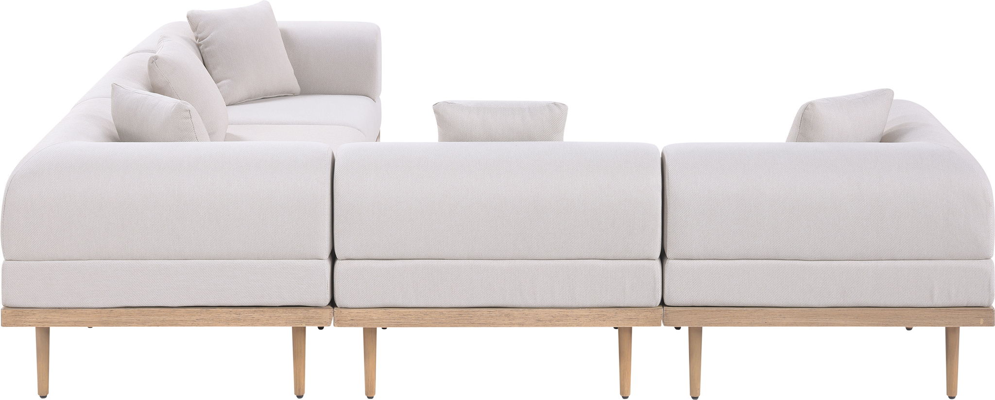 Laguna - 5 Piece 106.5" Upholstered Outdoor Patio Modular Sectional