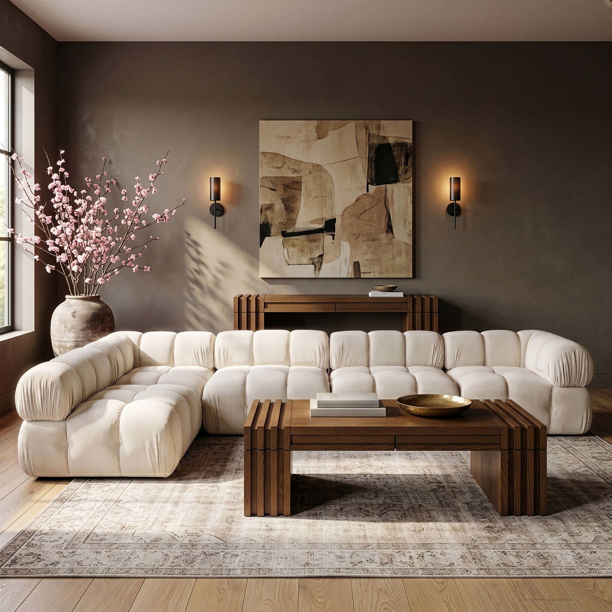 Orin - Velvet 5 Piece Modular Sectional