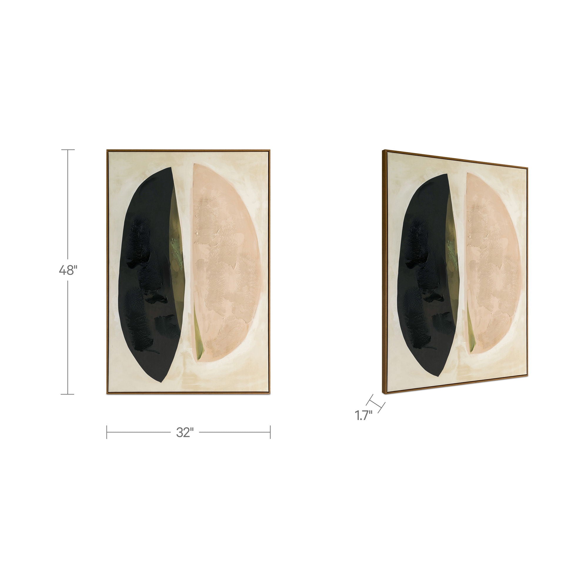 Sage - Framed Painting - Beige