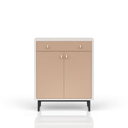 Bar Cabinet With Large Storage - White / Pecan