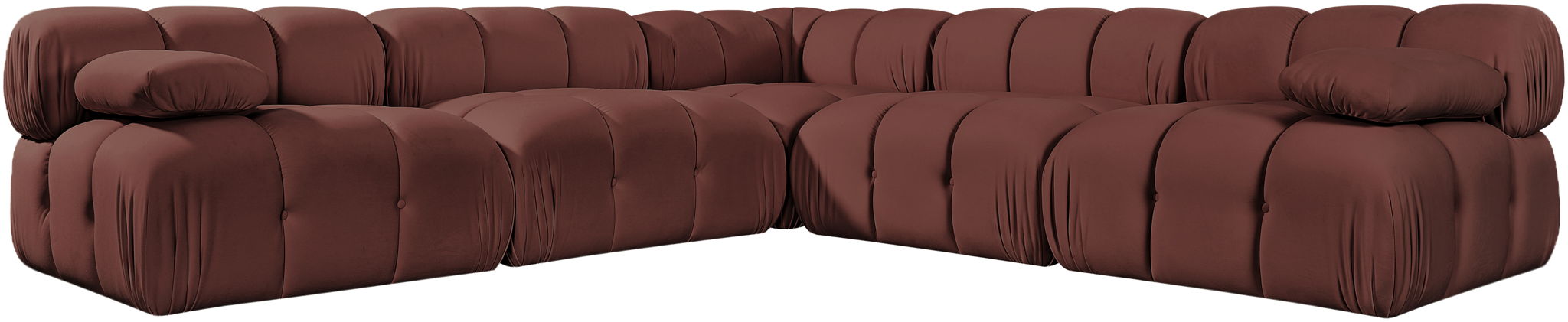 Orin - Velvet Fabric 5 Piece Modular Sectional