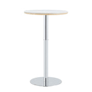 Circular Bar Table - White / Silver