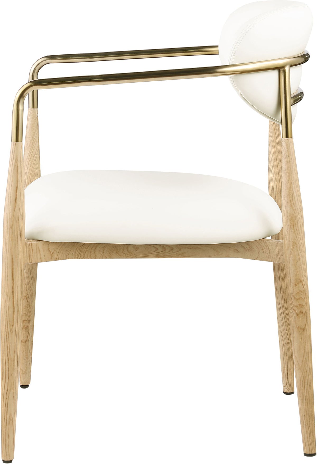 Ronda - Vegan Leather Upholstered Dining Arm Chair - Natural Legs