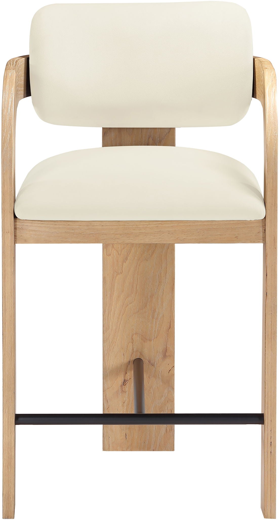 Cedra - Velvet Performance Fabric Upholstered Counter Stool - Natural Frame