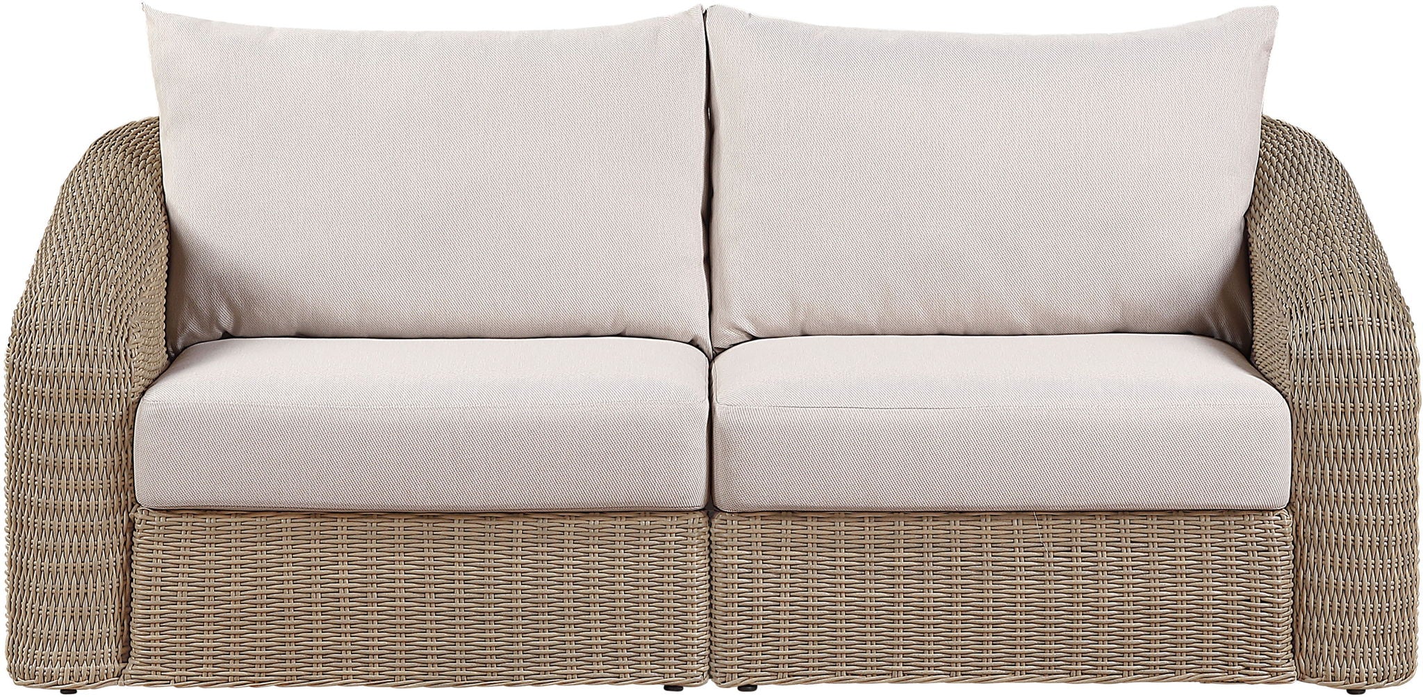 Seacrest - Olefin Water Resistant Fabric And Wicker 2 Piece Outdoor Patio Modular Loveseat