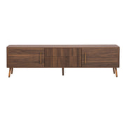 TV Stand With 2 Drawers, Media Console Table For TVs Up To 80'' For Living Room - Walnut