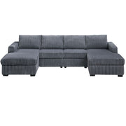 U-Shaped Sectional Set With Cushion Back Armless Chairs Right And Left Arm Chaise