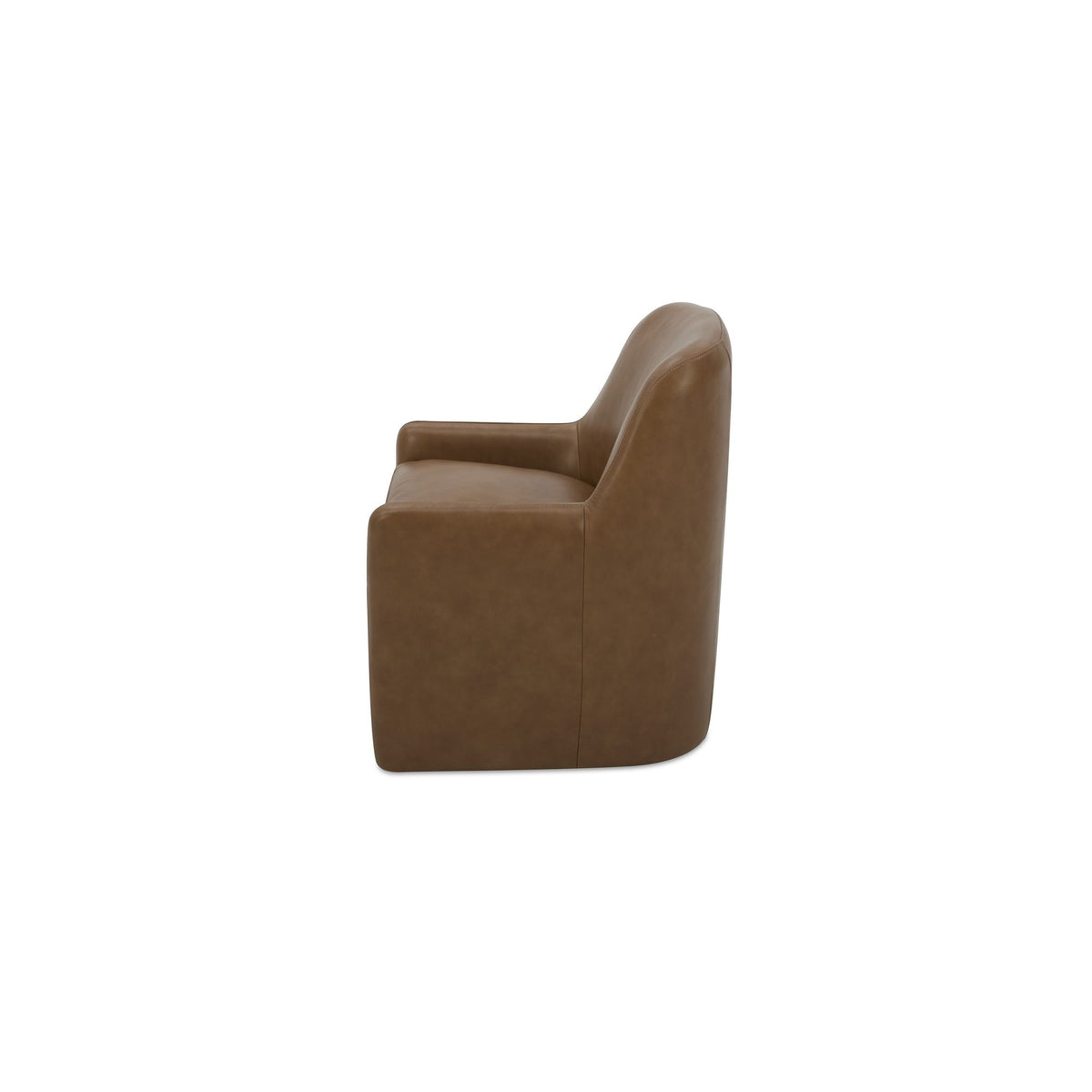 Maisie - Leather Rolling Dining Chair - Tan