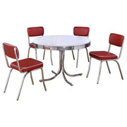 Parlisse - 5 Piece Round Dining Sets And Chairs - White