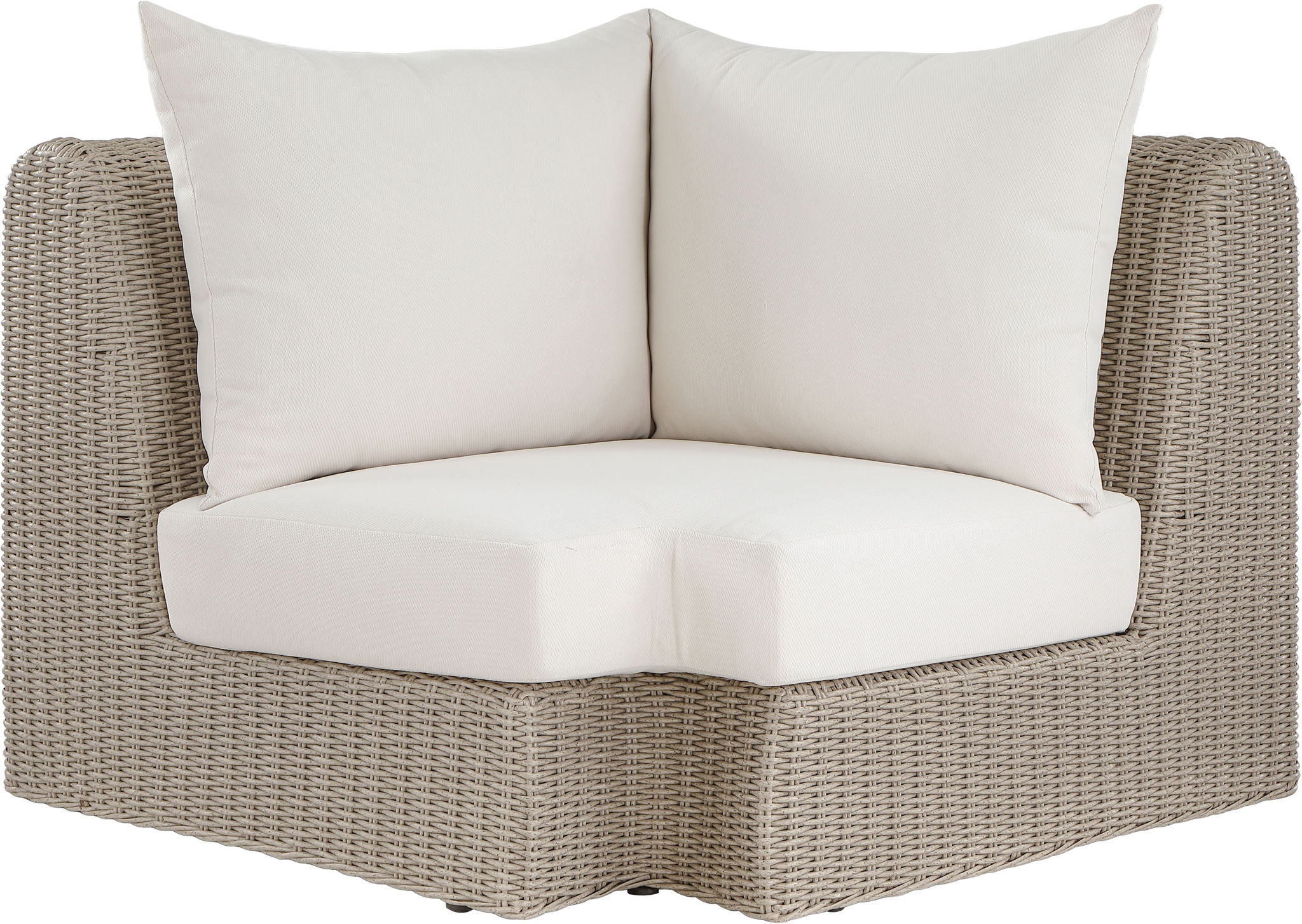 Seacrest - Olefin Water Resistant Fabric And Wicker Outdoor Patio Corner Chair