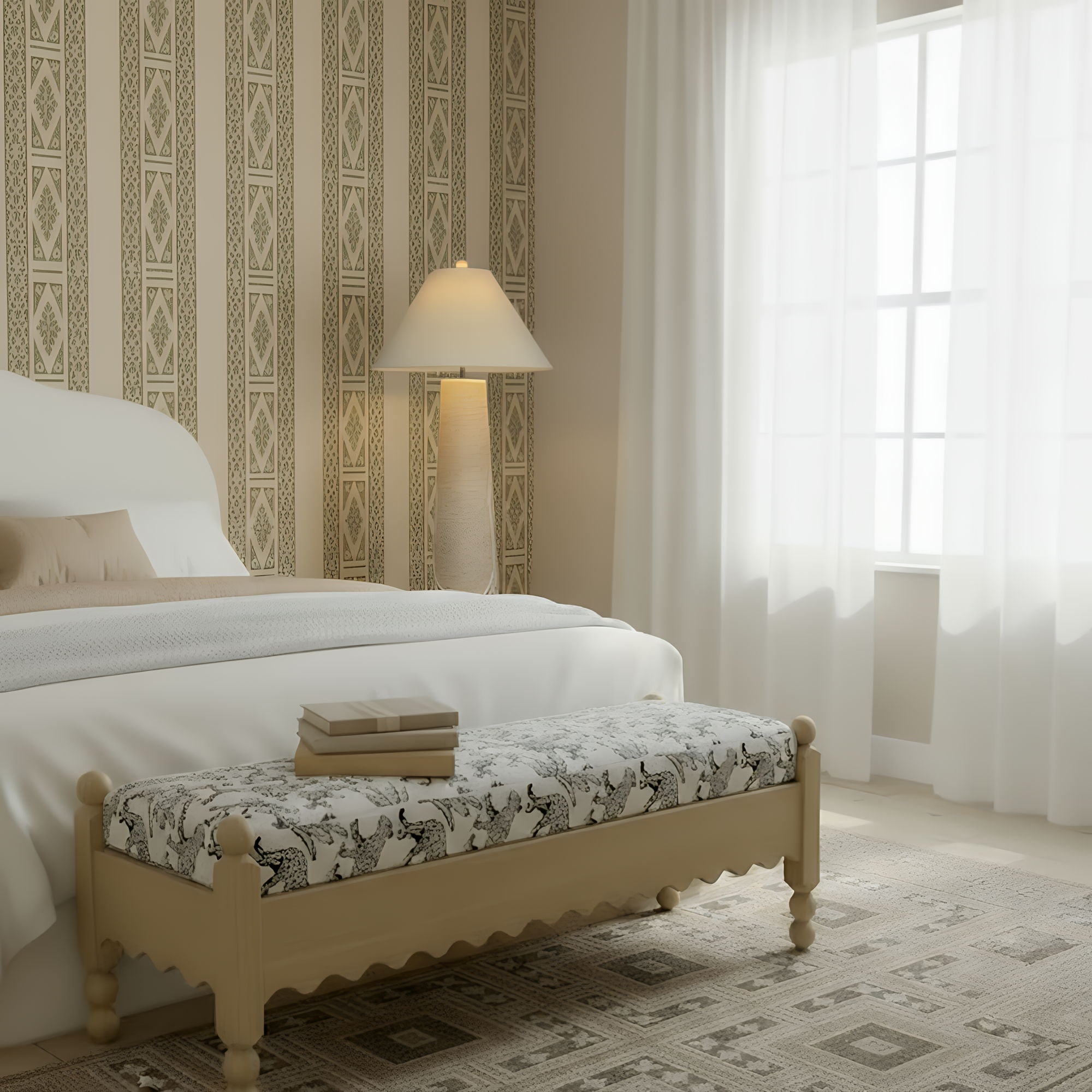 Thelma - Leopard Jacquard Bench