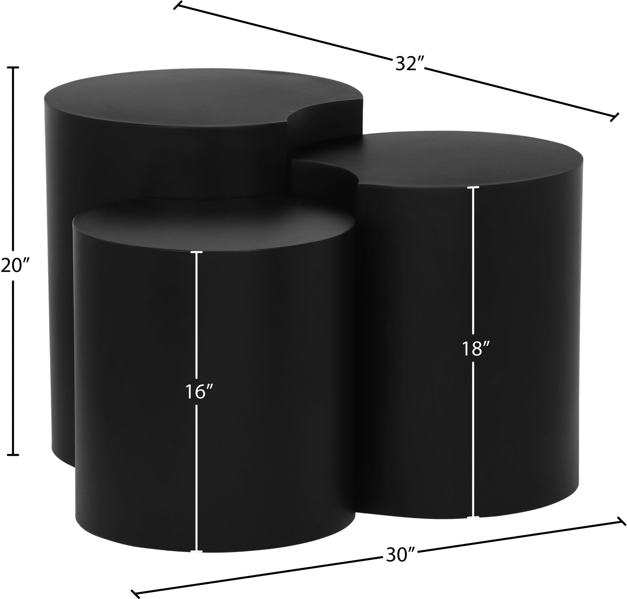 Dimple - 20" 3 Piece Modular End Table