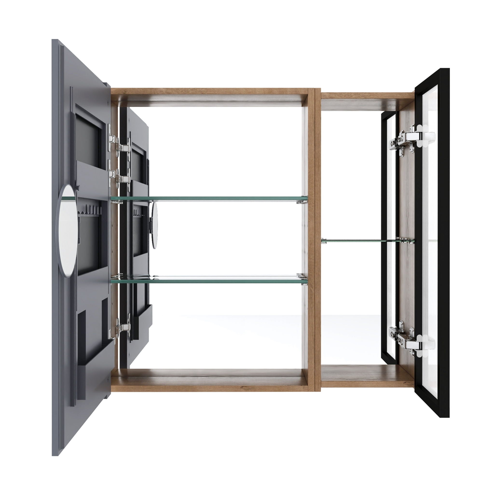 Wall Mounted Bathroom Cabinet & Adjustable Shelves - Imitative Oak