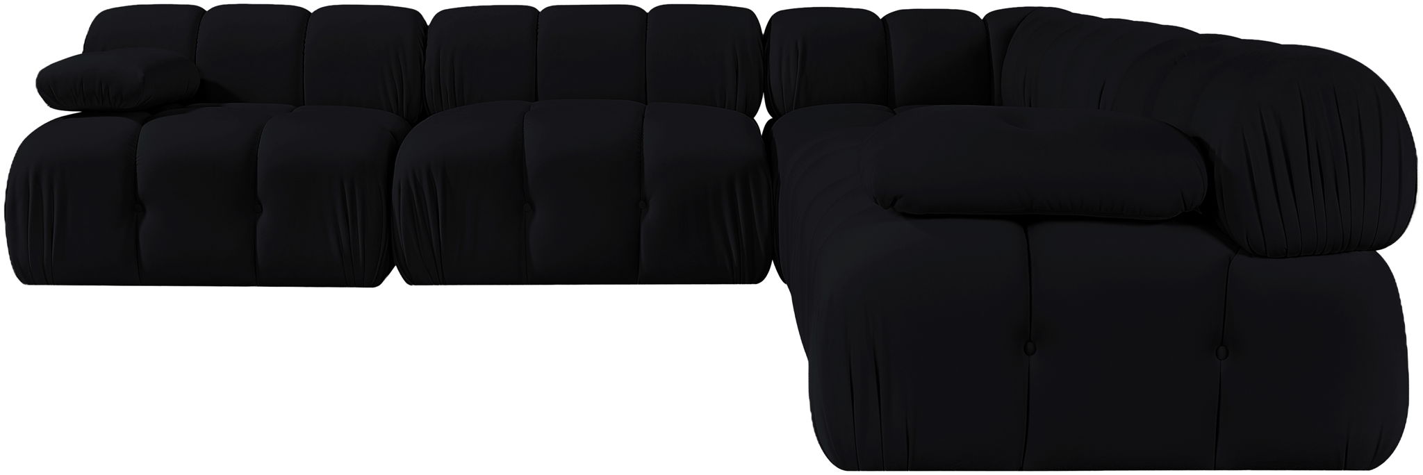 Orin - Velvet Fabric 5 Piece Modular Sectional
