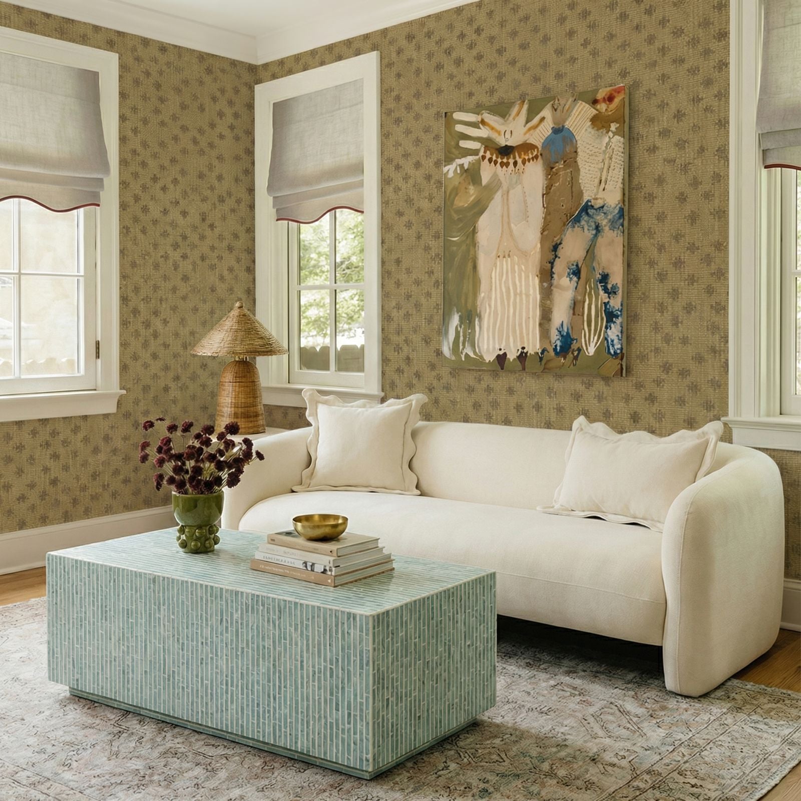 Lou - Performance Velvet Sofa - Cream