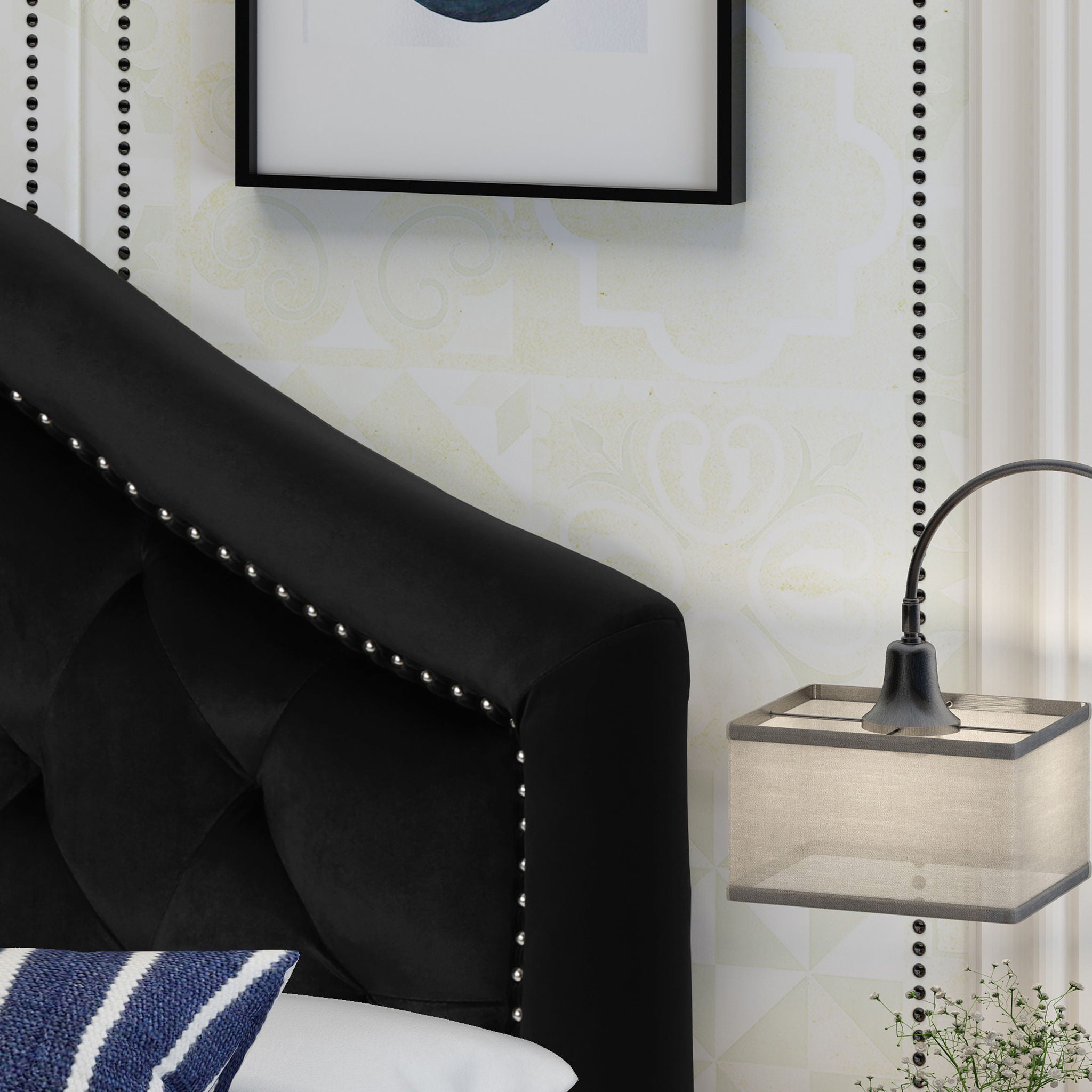 Kaarina - Contemporary Tufted Fabric Headboard
