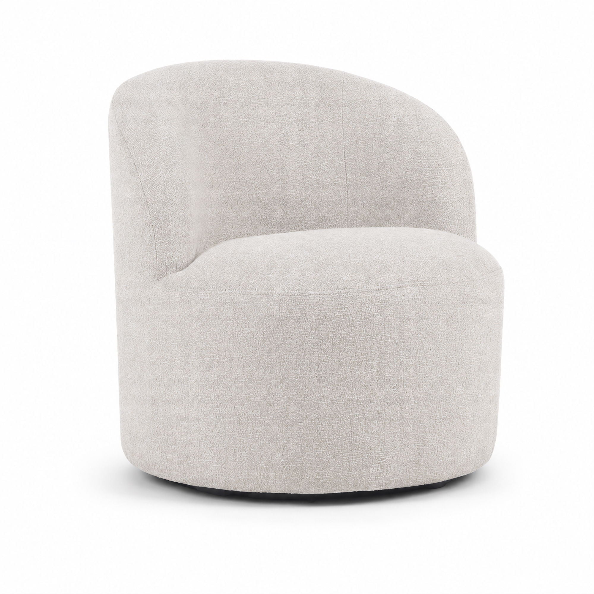 Upholstered Barrel Accent Chair For Living Room - White