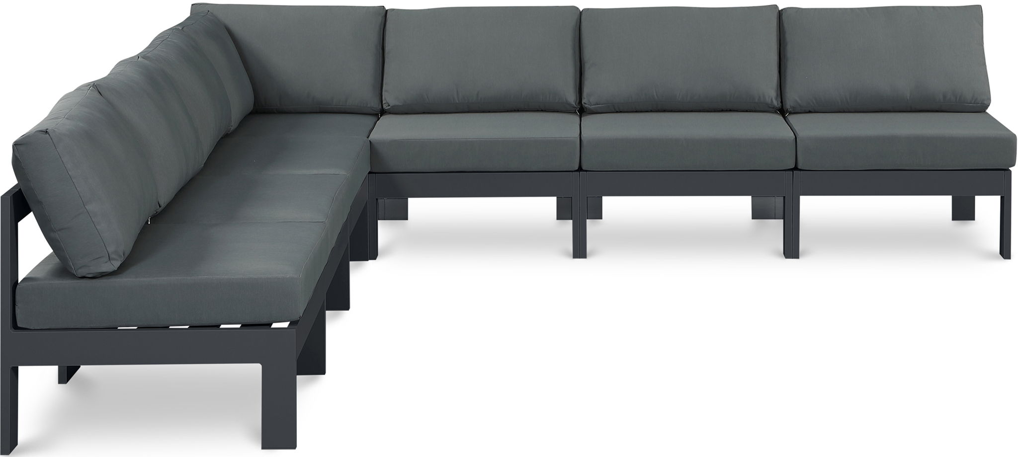 Nizuc - Outdoor Patio 7 Piece Modular Sectional With Gray Frame
