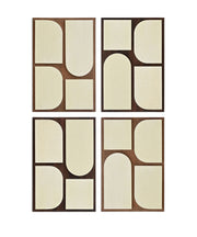 Icon - Mango Wood 4 Piece Wall Art - Brown / Natural