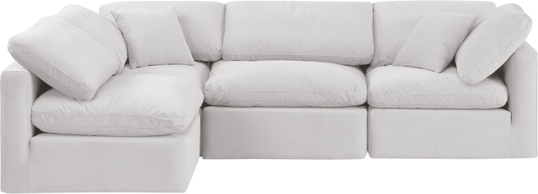 Indulge - Velvet 4 Piece Modular Sectional