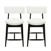 Mid Century Modern Counter Stools, Fabric Upholstered Chairs