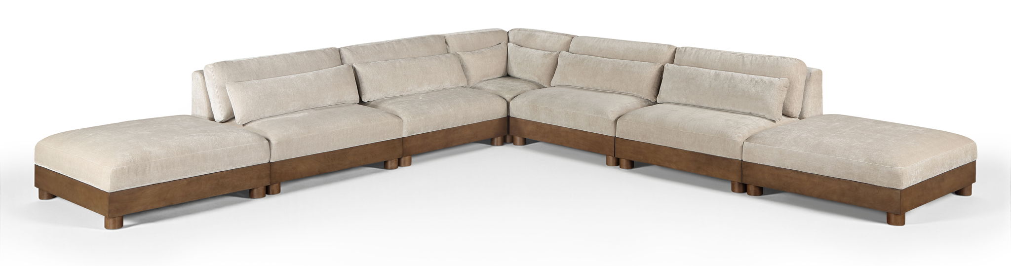 Turin - Chenille Fabric Upholstered Modular Sectional - Taupe