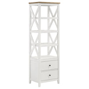 Delaney - 4 Shelf Bookcase With Top Storage Tower - White