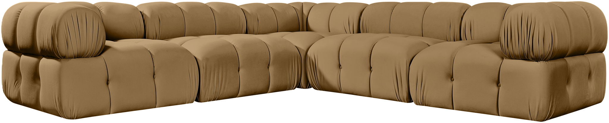 Orin - Velvet 5 Piece Modular Corner Sectional