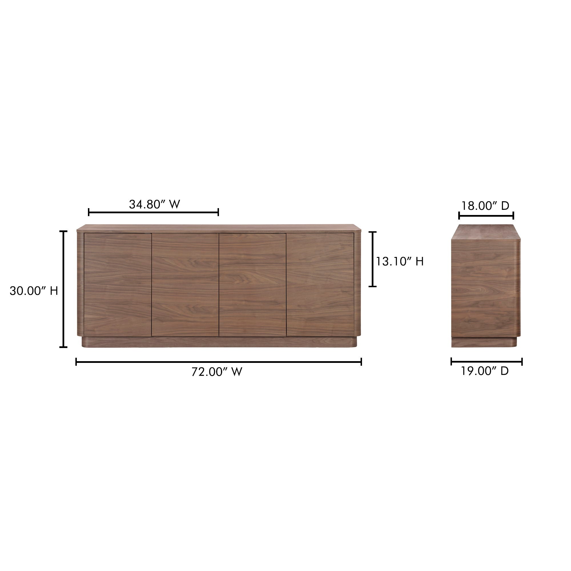 Round Off - Sideboard - Walnut