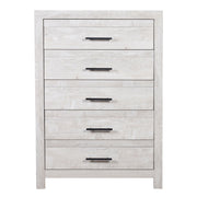Modern Style 5 Drawer Chest In Natural Rustic Wood With Clean Lines And Spacious Storage