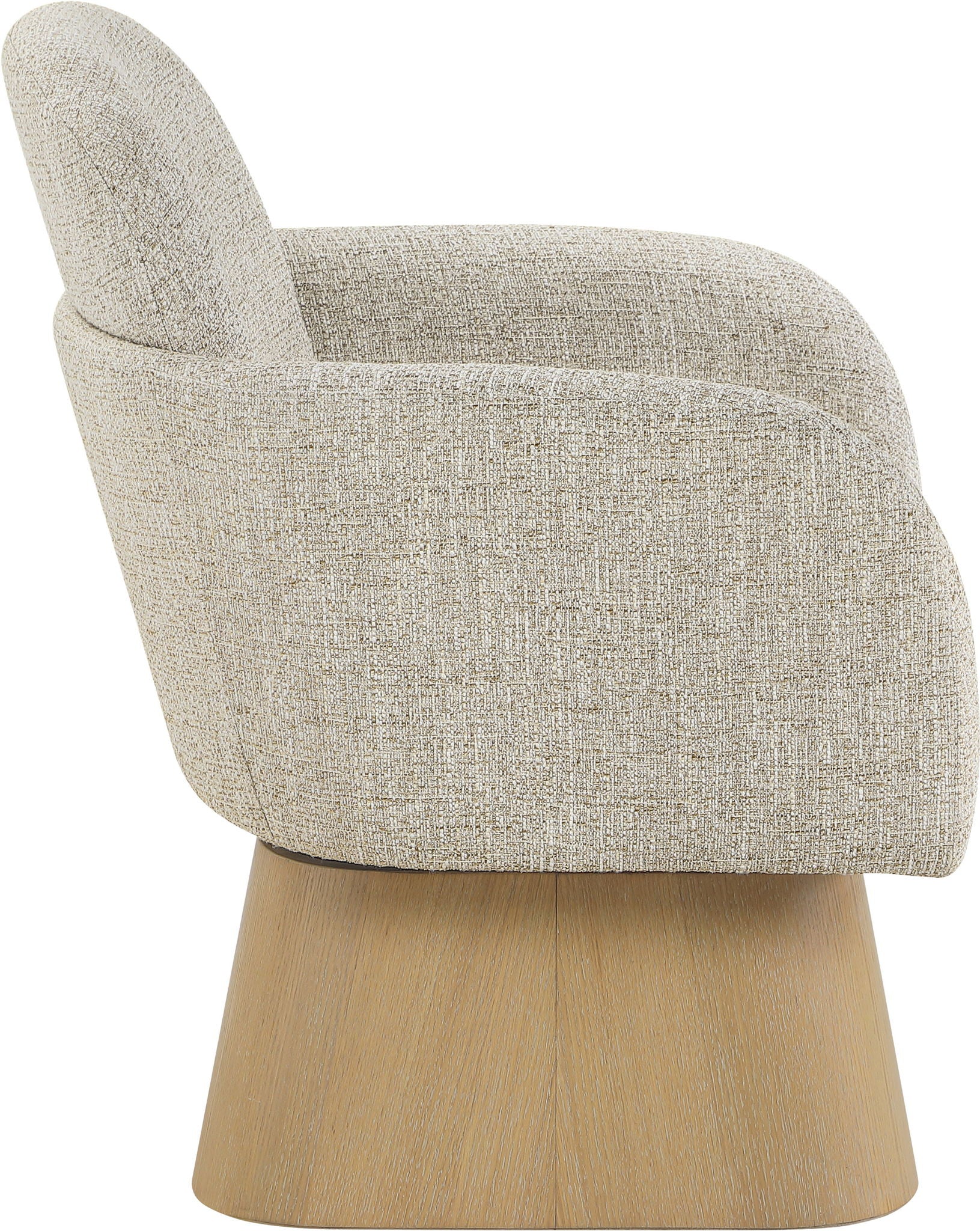 Marlowe - Linen Textured Fabric Upholstered Swivel Accent Chair - Stained Natural