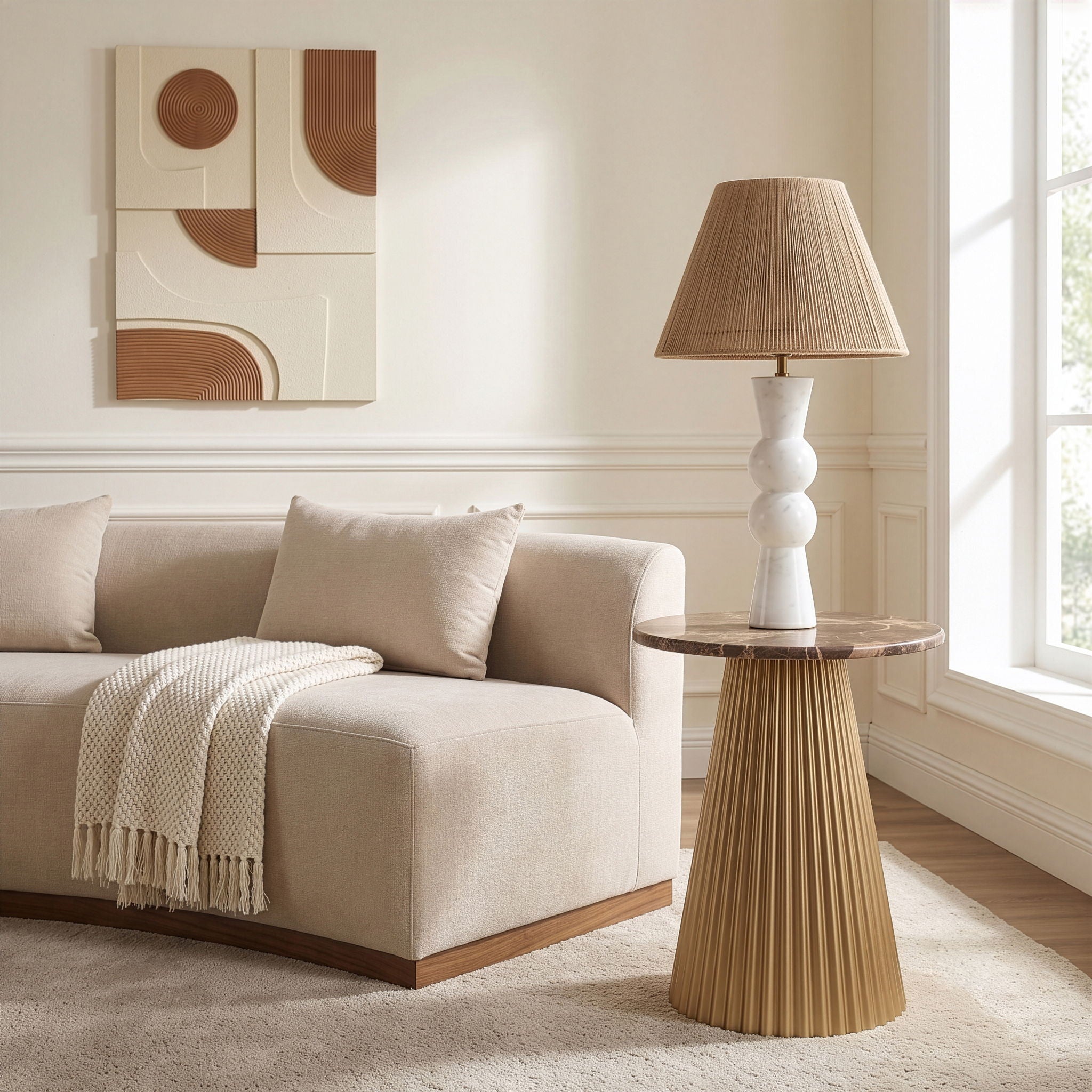Cindra - Genuine Marble Top And Iron Base Table