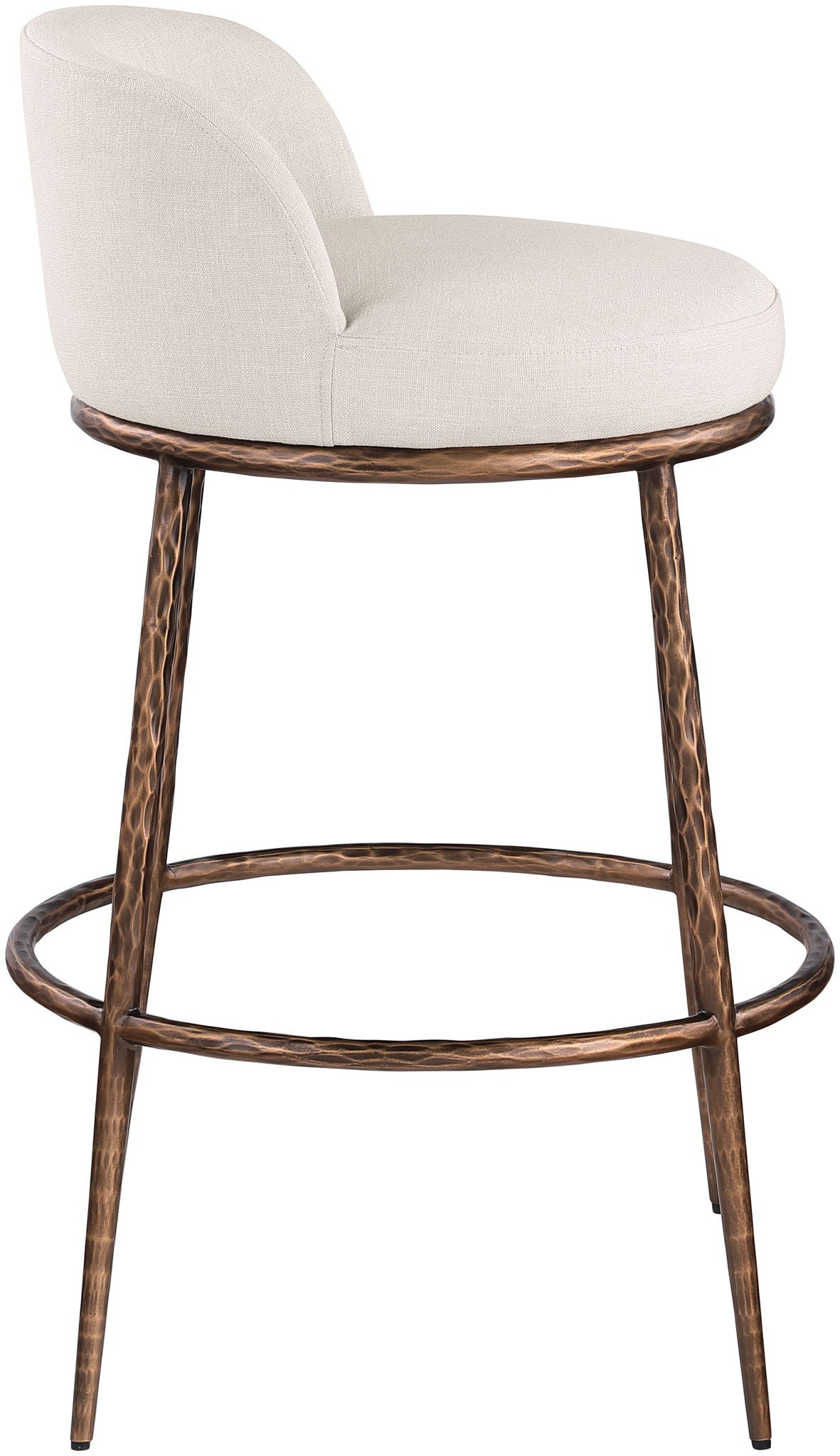 Ferro - Performance Fabric Upholstered Bar Stool - Antique Bronze