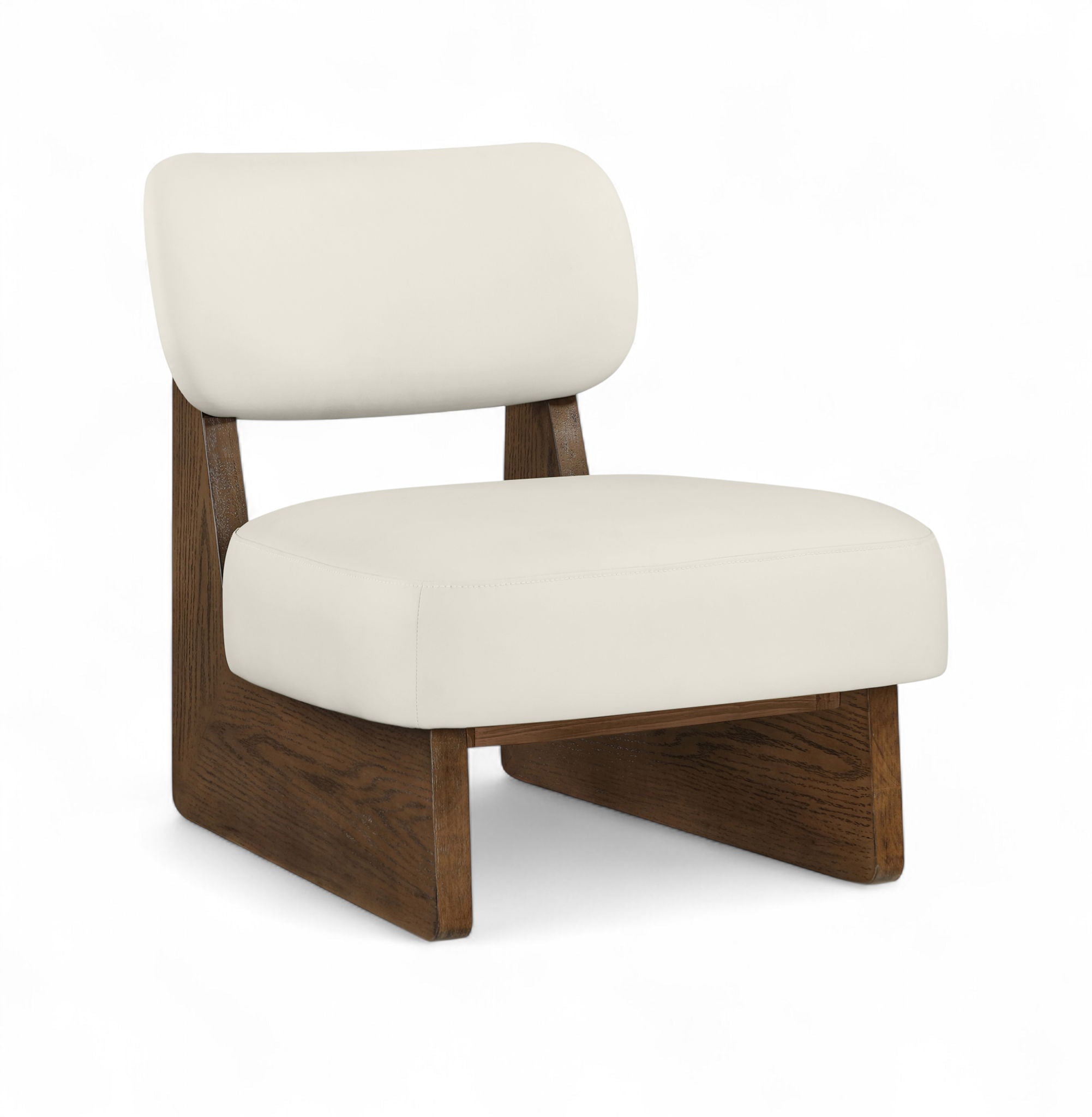 Vetra - Vegan Leather Upholstered Accent Chair With Brown Base