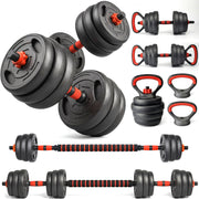 Adjustable Dumbbell Set, 4 In 1 Convertible Weights