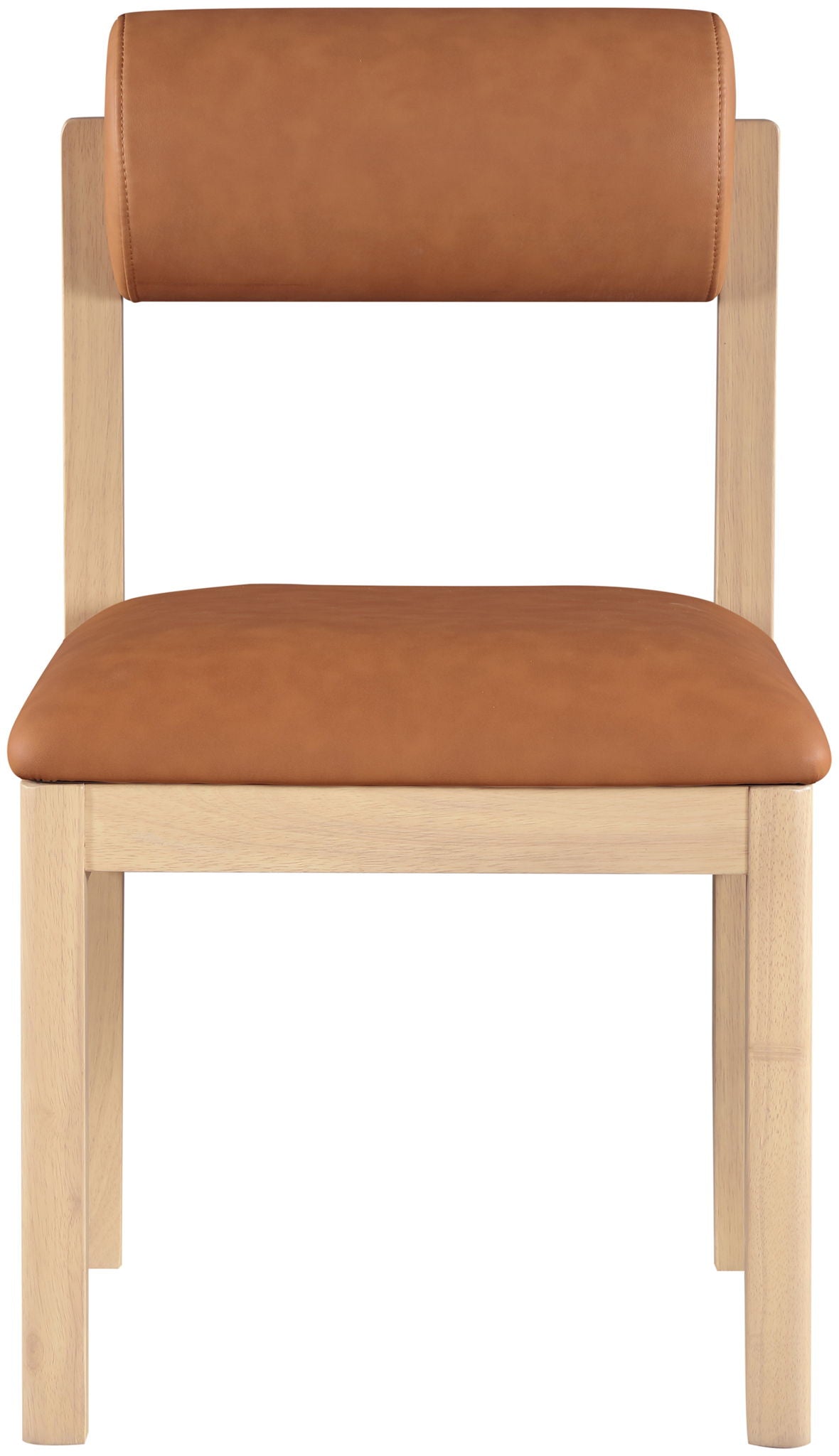 Roundhill - Faux Leather Dining Chair (Set of 2) - Natural Frame