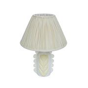 Edith - Scalloped Papier Mache Flower Pleated Table Lamp - Cream