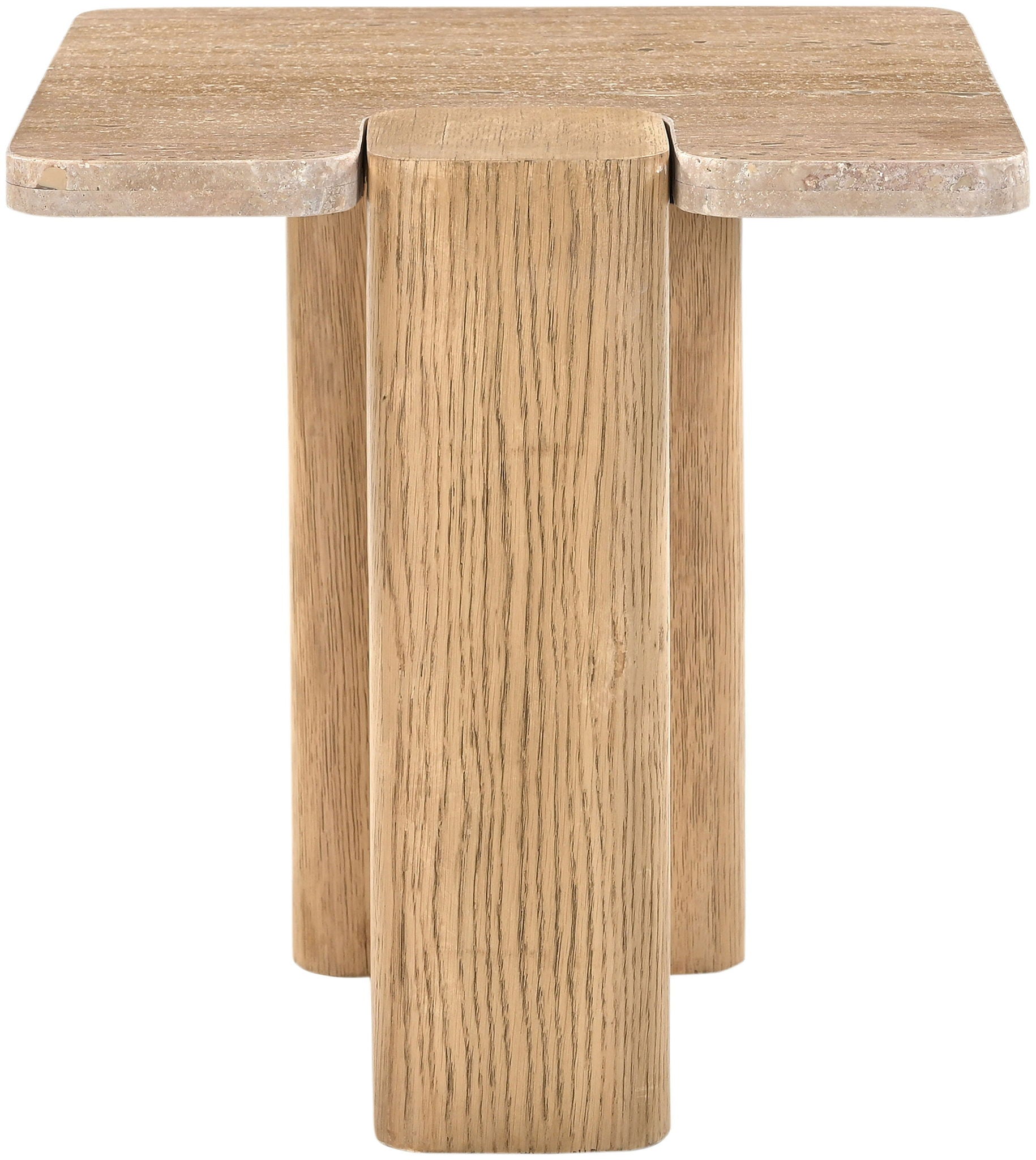 Ravenna - Genuine Fabric Travertine And Oak Wood Table