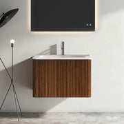 Etna - Striped Bathroom Vanity With Ceramic Sink, Wall Mounted Floating Bathroom Vanity For Modern Bathroom