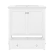30" Bathroom Vanity With Sink Combo Undermount Sink, Cabinet With Doors And Drawer - White