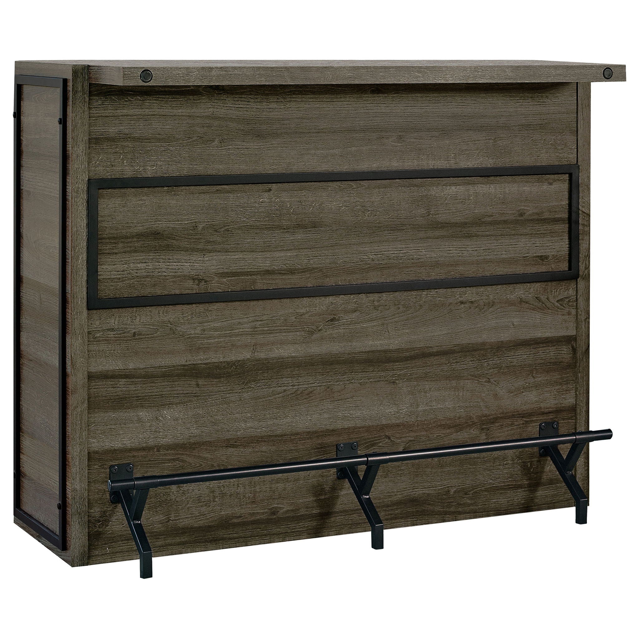 Garrison - 5 Shelf Home Bar Wine Cabinet With Stemware Racks And 12 Bottle Wine Storage - Oak