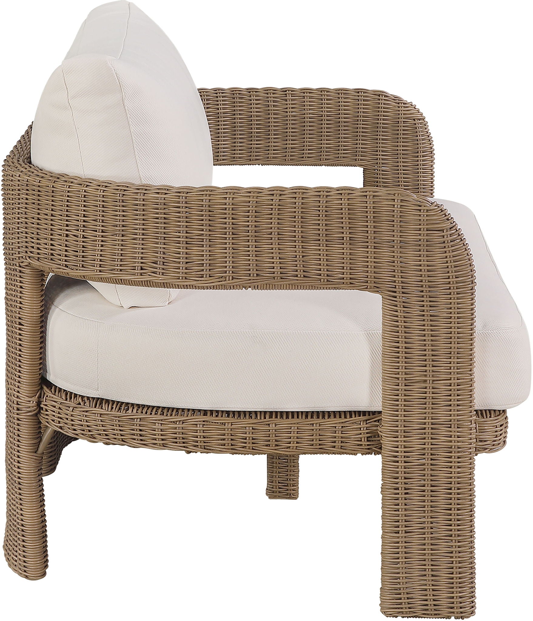 Sandbay - Olefin Water Resistant Fabric And Wicker Outdoor Patio Loveseat