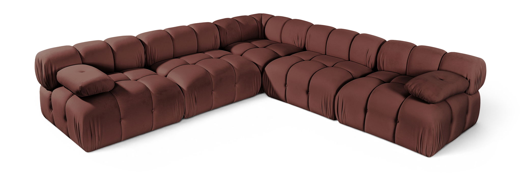 Orin - Velvet Fabric 5 Piece Modular Sectional