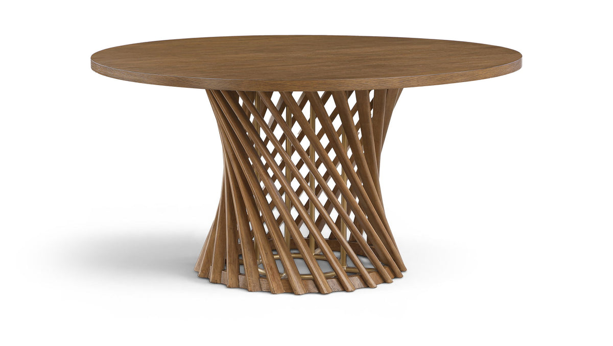 Hexon - 60" Oak Veneer And Solid Wood Dining Table - Brown