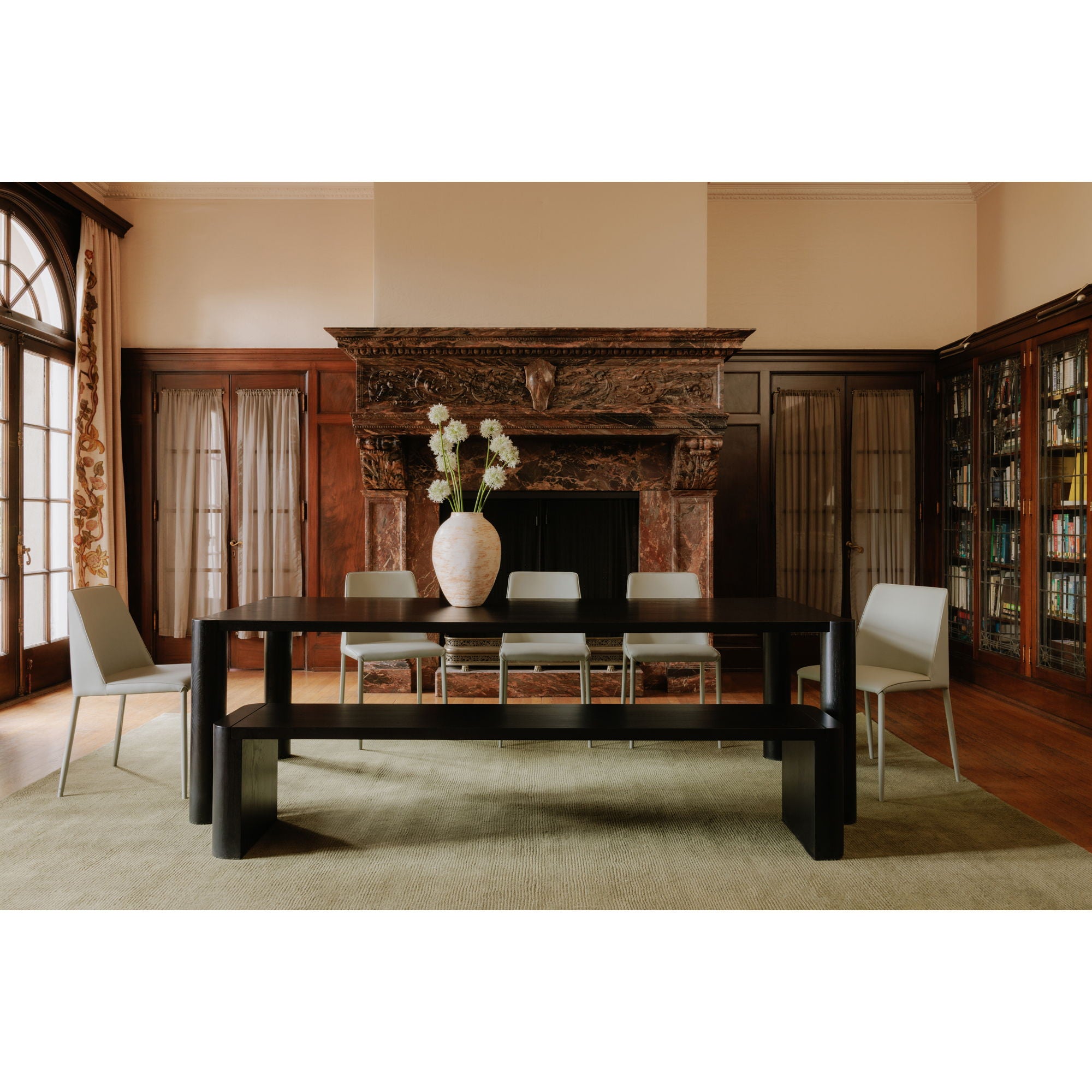 Post - Large Dining Table - Black Oak